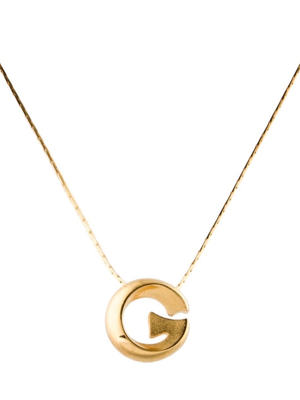 Givenchy Vintage Circle G Pendant Necklace Gold Tone Rare Hard to Find